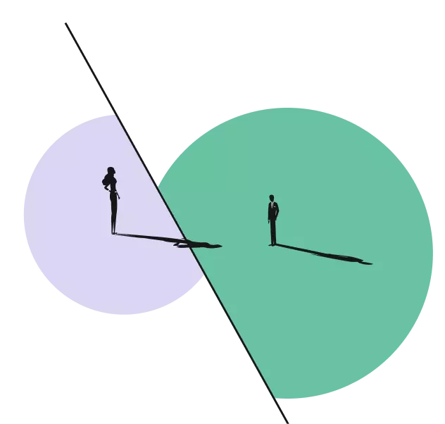 People in circles illustration